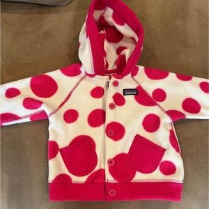 Patagonia fleece- 18 months - so cute. Warm and lots of life left!